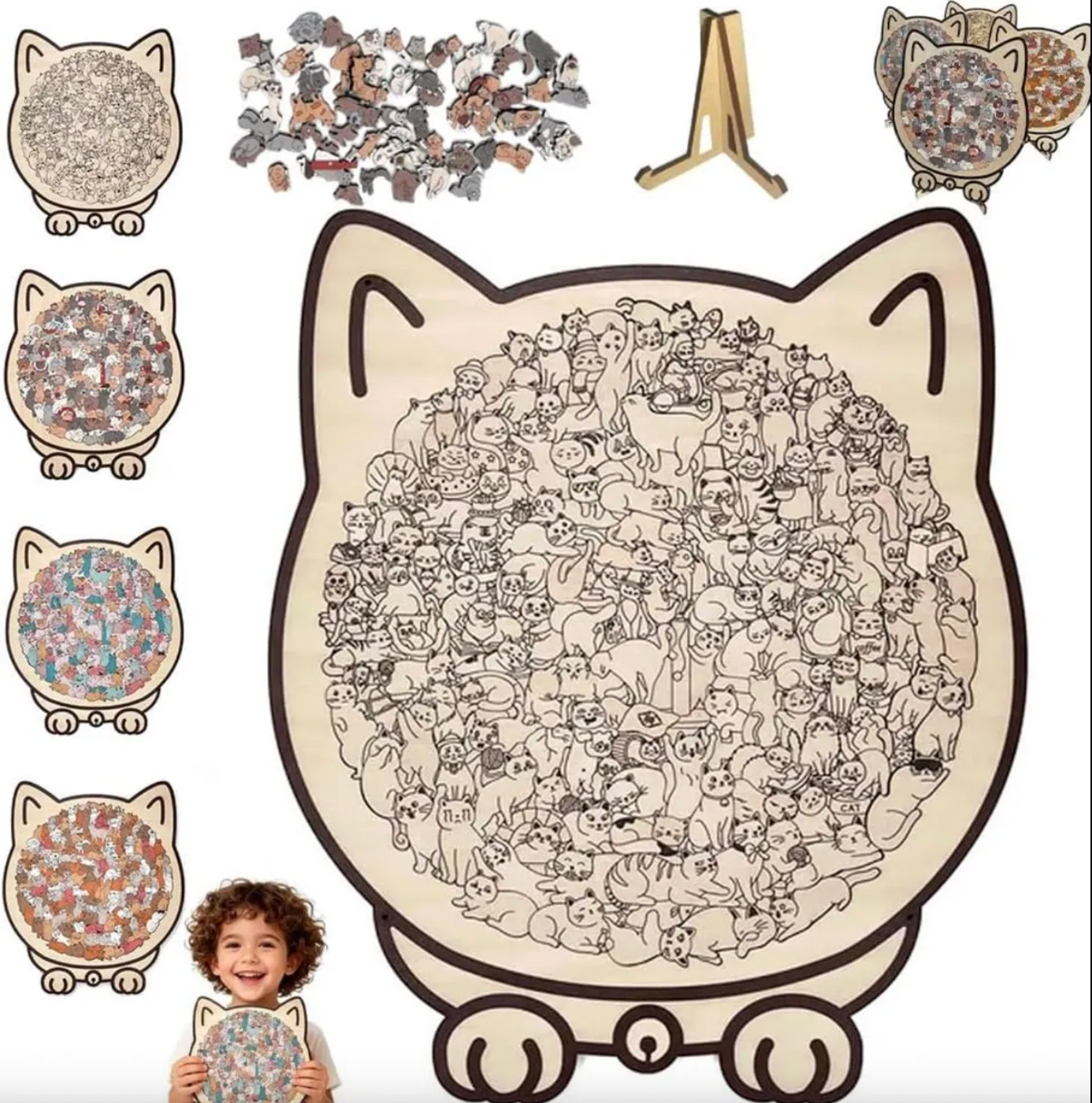 Whimsical Cat-Shaped Jigsaw Puzzle™