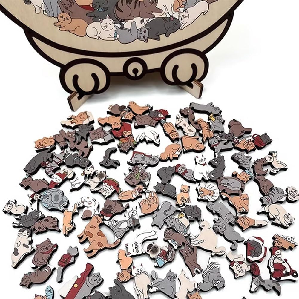 Whimsical Cat-Shaped Jigsaw Puzzle™