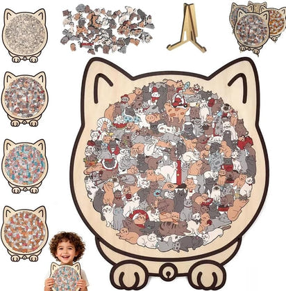 Whimsical Cat-Shaped Jigsaw Puzzle™