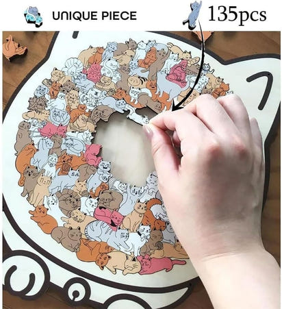 Whimsical Cat-Shaped Jigsaw Puzzle™