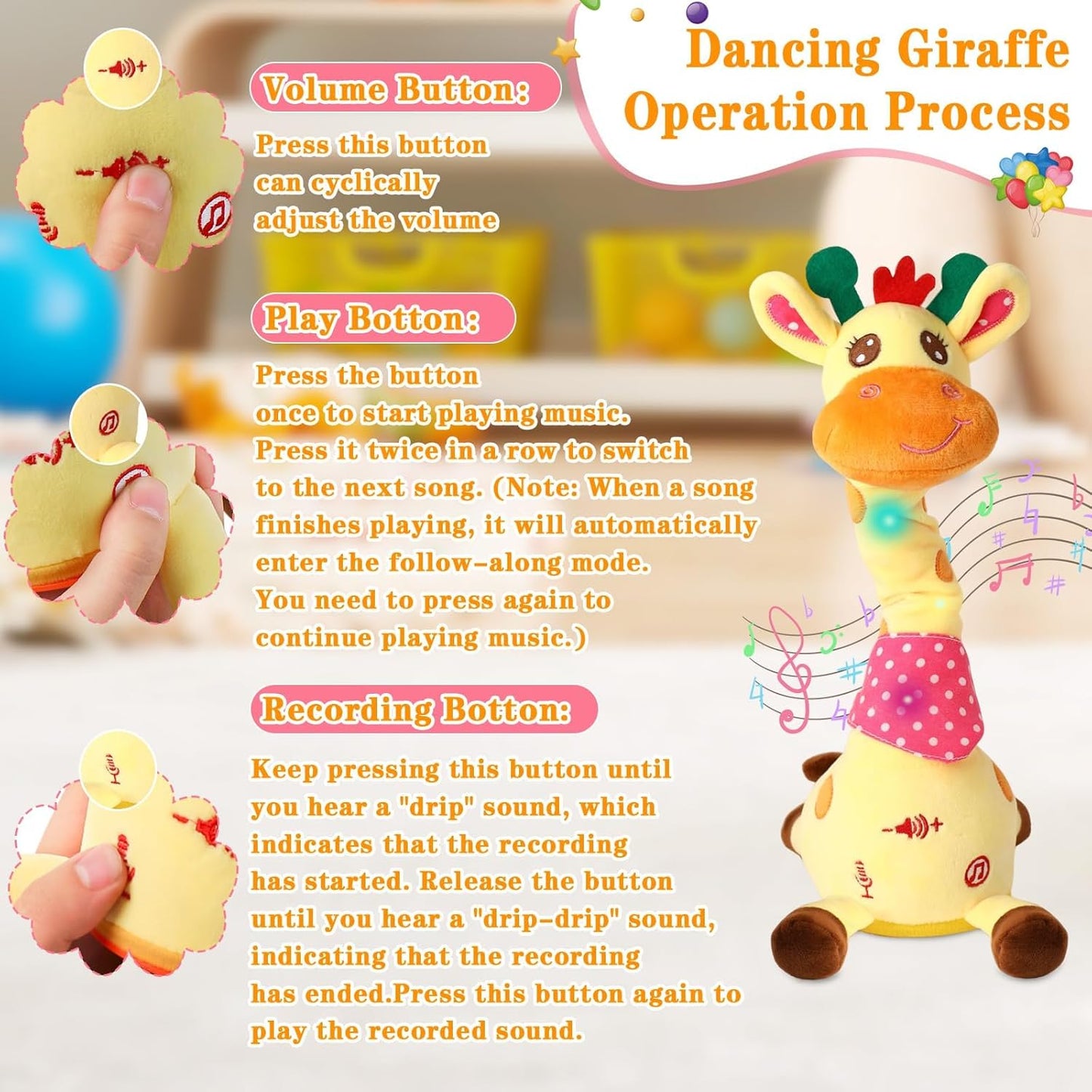 Dancing Glow Giraffe Plush Toy™