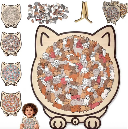 Whimsical Cat-Shaped Jigsaw Puzzle™
